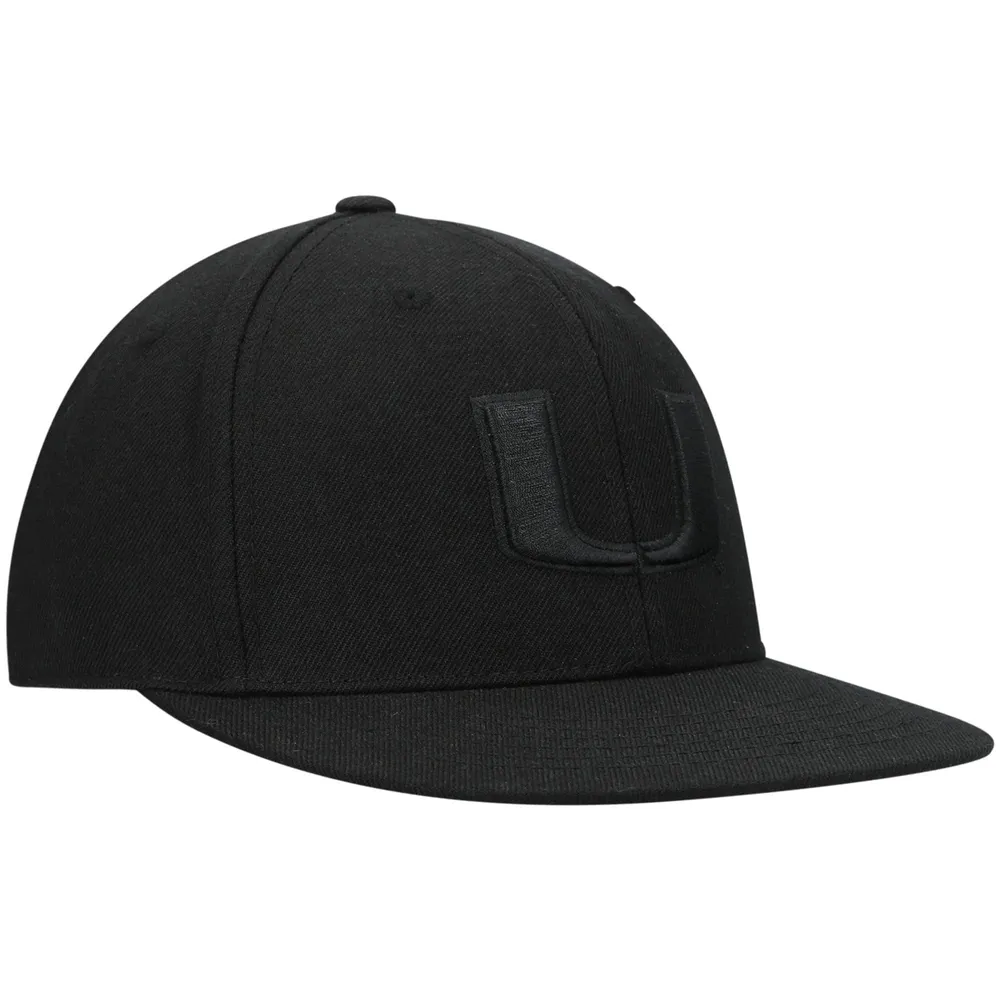 Men's Top of the World Miami Hurricanes Black On Fitted Hat