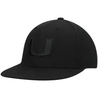 Men's Top of the World Miami Hurricanes Black On Fitted Hat