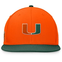 Men's Top of the World Orange/Green Miami Hurricanes Rally Two-Tone Fitted Hat