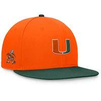 Men's Top of the World Orange/Green Miami Hurricanes Rally Two-Tone Fitted Hat