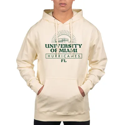 Men's Colosseum White Miami Hurricanes Sunrise Pullover Hoodie