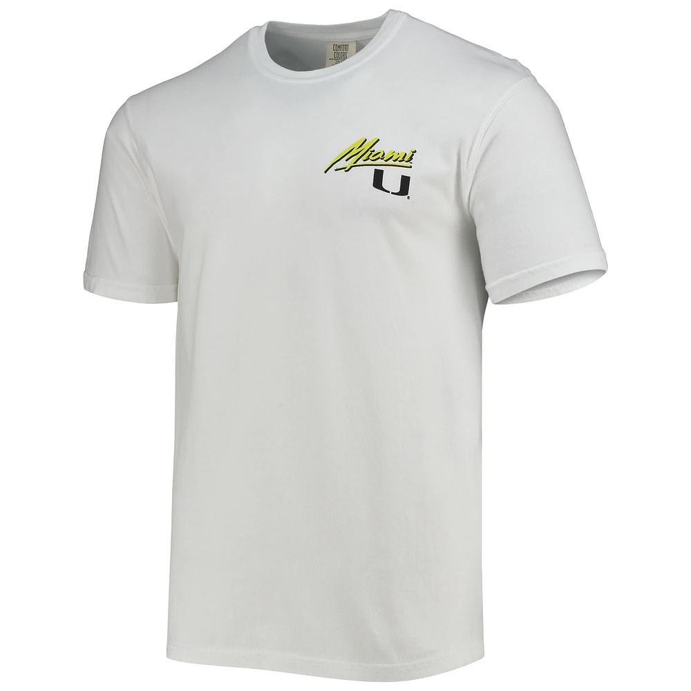 Hommes White Miami Hurricanes Vice Est. T-shirt couleur confort