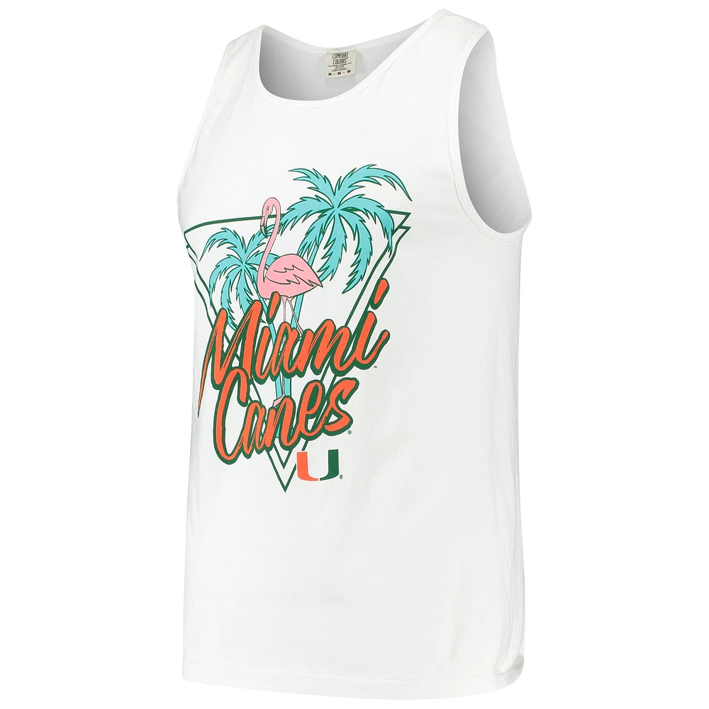 Men's White Miami Hurricanes Retro Palms Tank Top