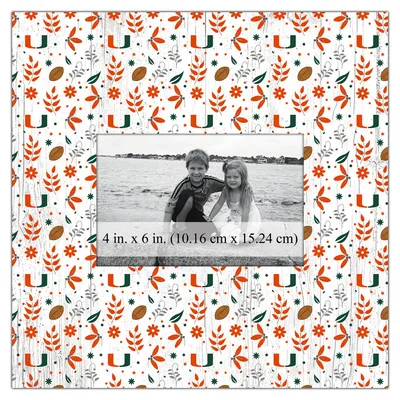 Miami Hurricanes 10'' x 10'' Floral Pattern Frame
