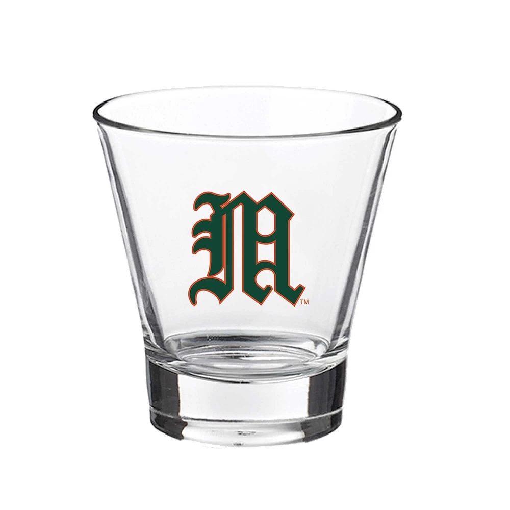 Miami Hurricanes 12oz. Slant Vault Rock Glass