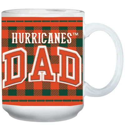 Miami Hurricanes 15oz. Buffalo Plaid Father's Day Mug