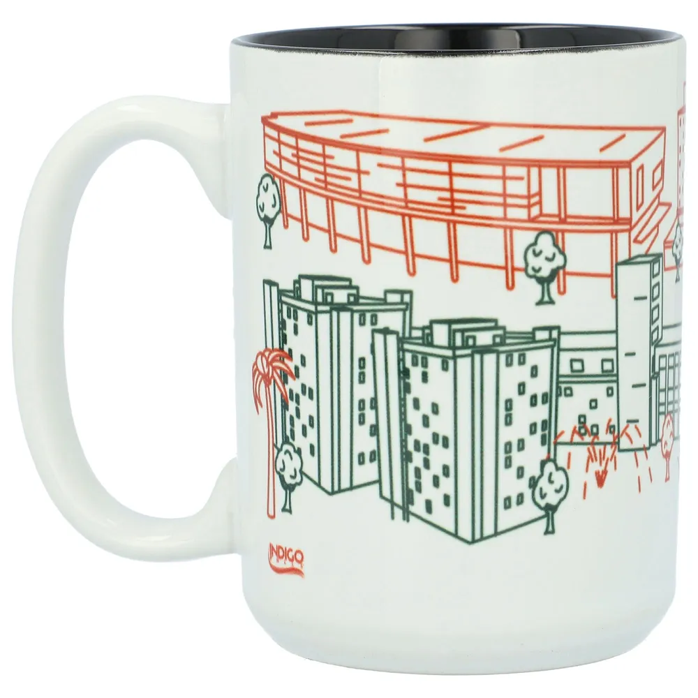 Hurricanes de Miami 15 oz. Tasse d'art de ligne de campus