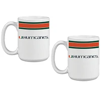 Lot de deux tasses à café classiques Miami Hurricanes de 15 oz