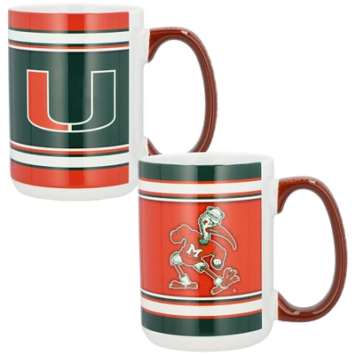 Ouragans de Miami 15oz. Ensemble de 2 tasses Home & Away