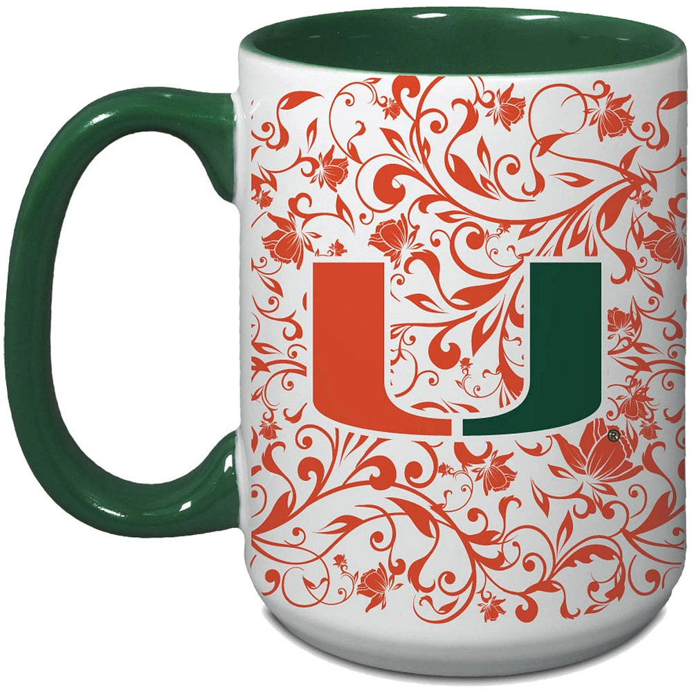 Miami Hurricanes 15oz. Tasse à fleurs Java