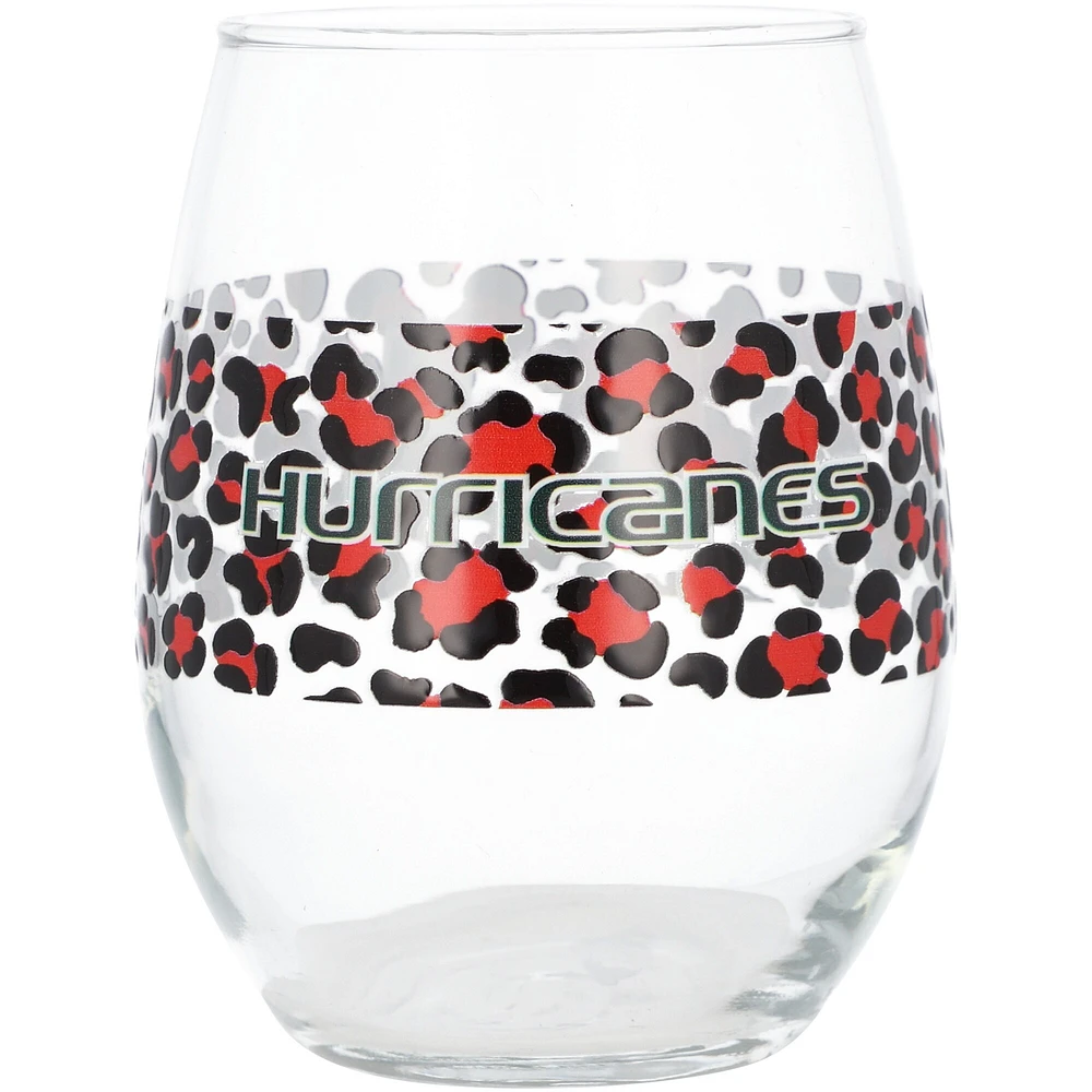 Hurricanes de Miami 15 oz. Verre sans pied léopard