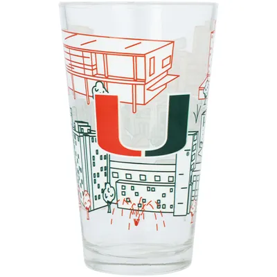 Miami Hurricanes 16oz. Campus Line Art Pint Glass