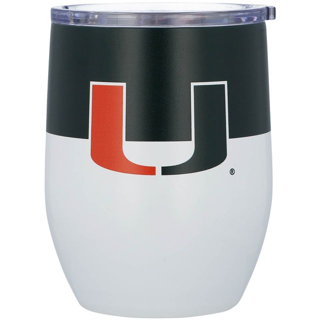 Hurricanes de Miami 16 oz. Gobelet incurvé en acier inoxydable Colorblock