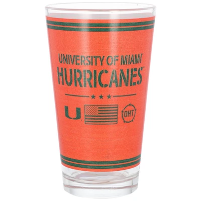 Ouragans de Miami 16oz. Verre à pinte d’appréciation militaire OHT