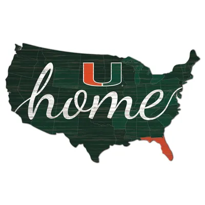 Miami Hurricanes 18'' x 18'' USA Shape Cutout Sign