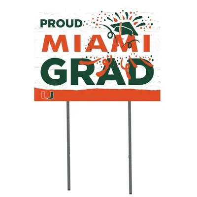 Miami Hurricanes 18'' x 24'' Proud Grad Yard Sign
