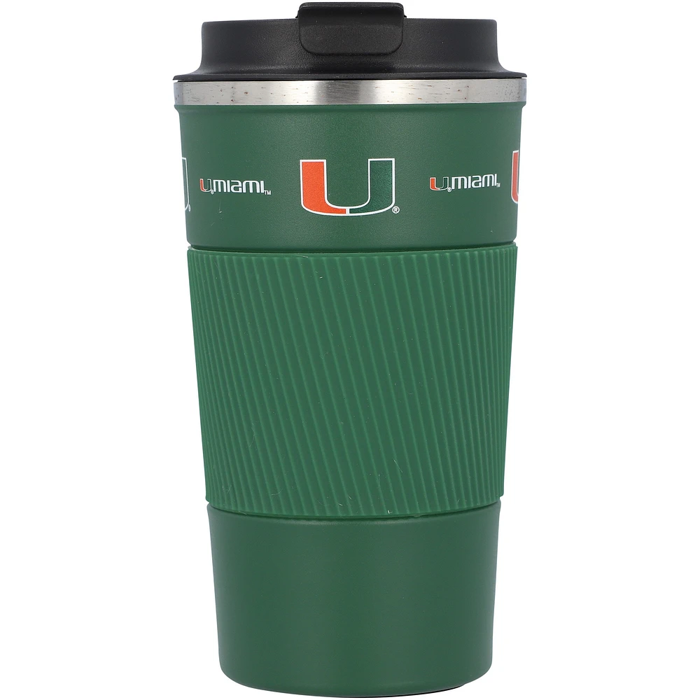 Miami Hurricanes 18oz Coffee Tumbler with Silicone Grip