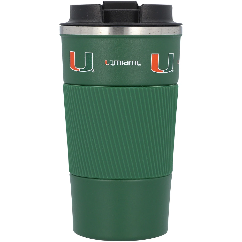 Miami Hurricanes 18oz Coffee Tumbler with Silicone Grip