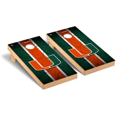 Miami Hurricanes 2' x 4' Vintage Regulation Cornhole Board Set