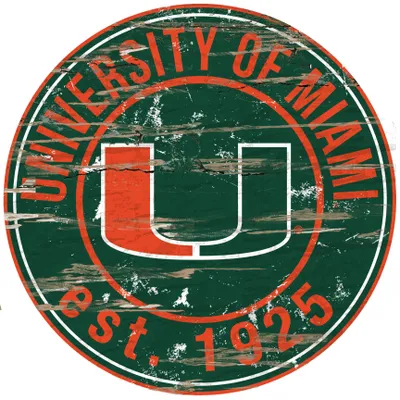 Miami Hurricanes 23.5" Distressed Round Sign