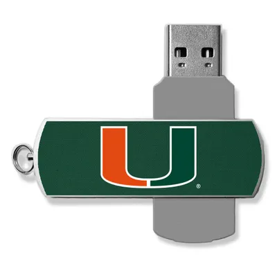 Miami Hurricanes 32GB Metal Twist USB Flash Drive