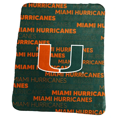 Couverture polaire classique Miami Hurricanes 50" x 60"