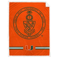 Miami Hurricanes 60'' x 80'' University Seal Flannel Sherpa Blanket