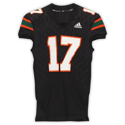 Adidas Men's Miami Hurricanes Black Replica Football Jersey, Large