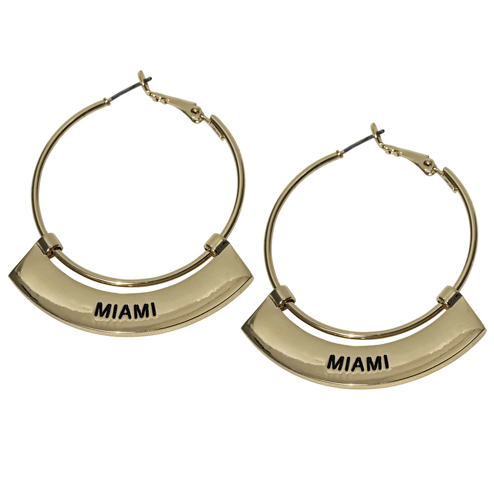 Boucles d'oreilles créoles dorées Weller des Hurricanes de Miami