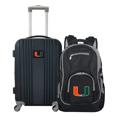 Miami Hurricanes MOJO 2-Piece Luggage & Backpack Set - Black