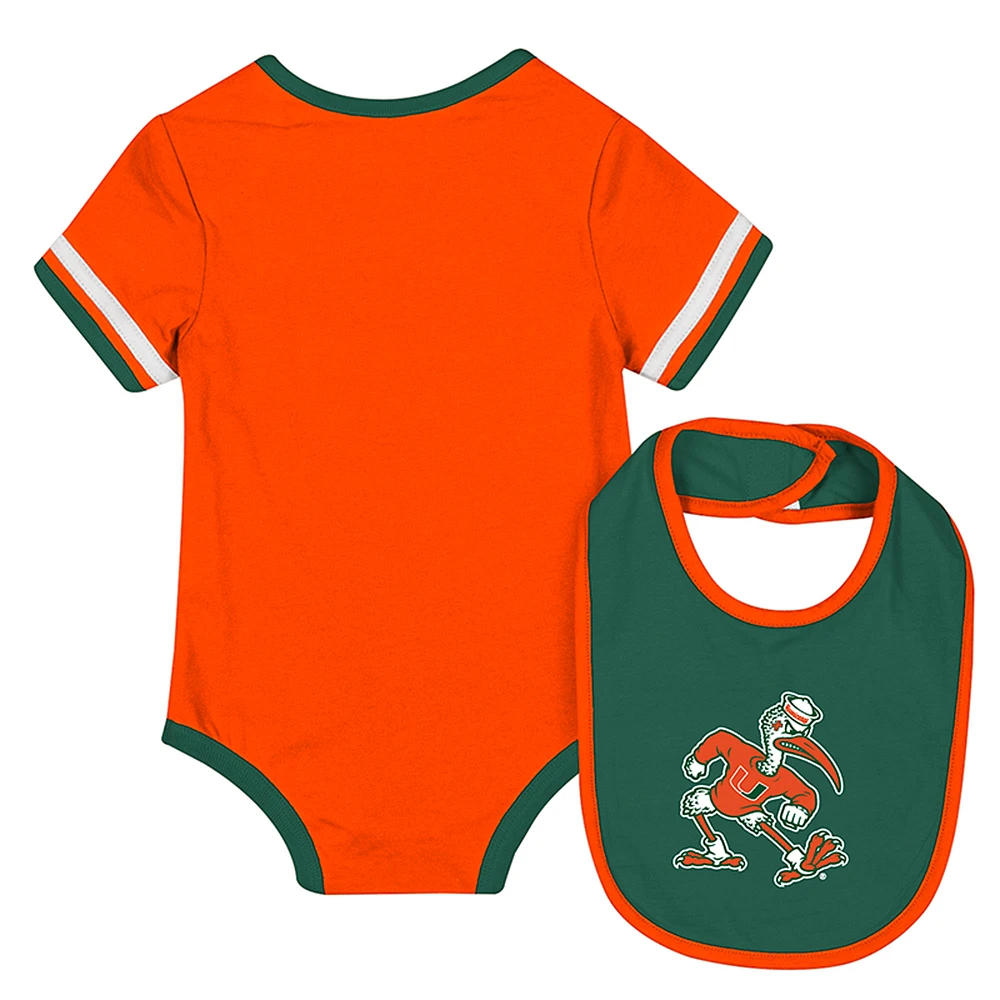 Newborn & Infant Colosseum  Orange Miami Hurricanes Bodysuit Bib Set