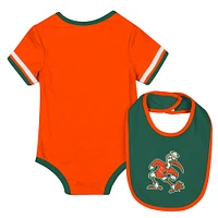 Newborn & Infant Colosseum  Orange Miami Hurricanes Bodysuit Bib Set
