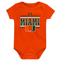 Newborn Green Miami Hurricanes Sunday Comics 3-Pack Bodysuit Set