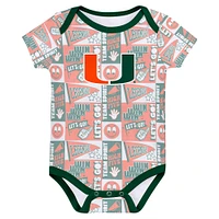 Newborn Green Miami Hurricanes Sunday Comics 3-Pack Bodysuit Set