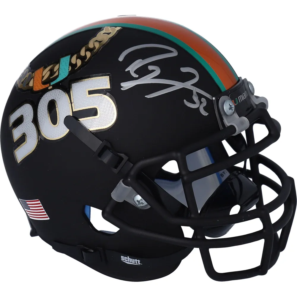 REGGIE WAYNE Autographed Hurricanes Turnover Chain Schutt Mini Helmet  FANATICS