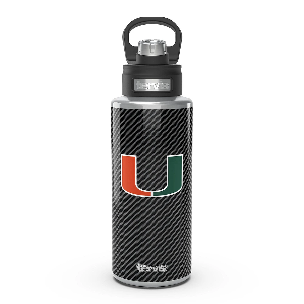 Tervis Miami Hurricanes 32oz. Bouteille d'eau à large goulot en fibre de carbone