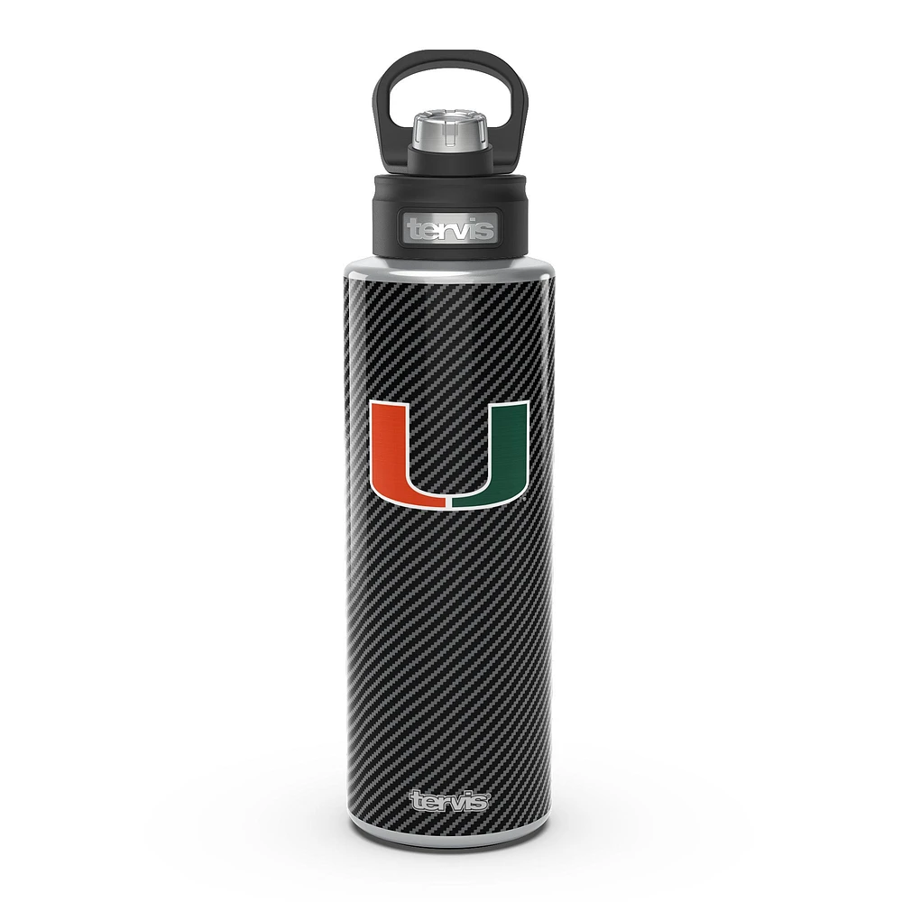 Tervis Miami Hurricanes 40oz. Carbon Fiber Wide Mouth Water Bottle