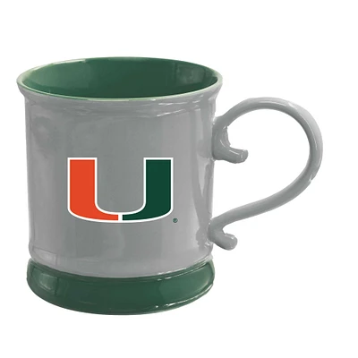 The Memory Company Miami Hurricanes 16oz. Tasse cannelée avec poignée tourbillonnante