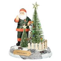 The Memory Company Miami Hurricanes Santa Figurine with LED Tree