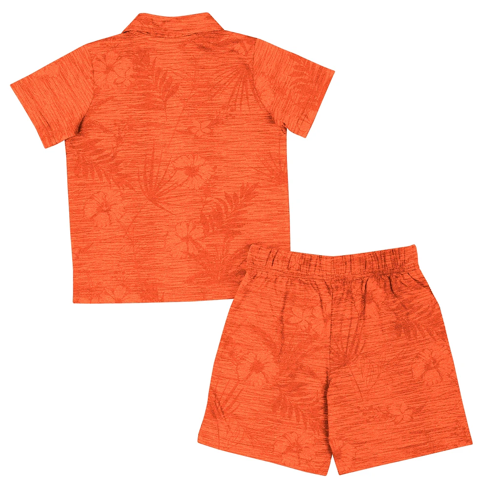Toddler Colosseum  Orange Miami Hurricanes Fern Champ Shirt and Shorts Set