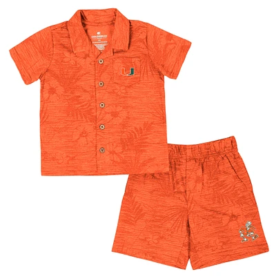 Toddler Colosseum  Orange Miami Hurricanes Fern Champ Shirt and Shorts Set
