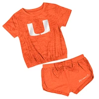 Toddler Colosseum  Orange Miami Hurricanes Fern T-Shirt and Shorts Set