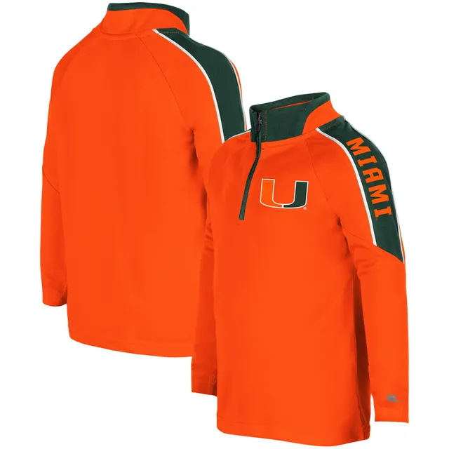 Men's adidas Green Miami Hurricanes AEROREADY Half-Zip Jacket