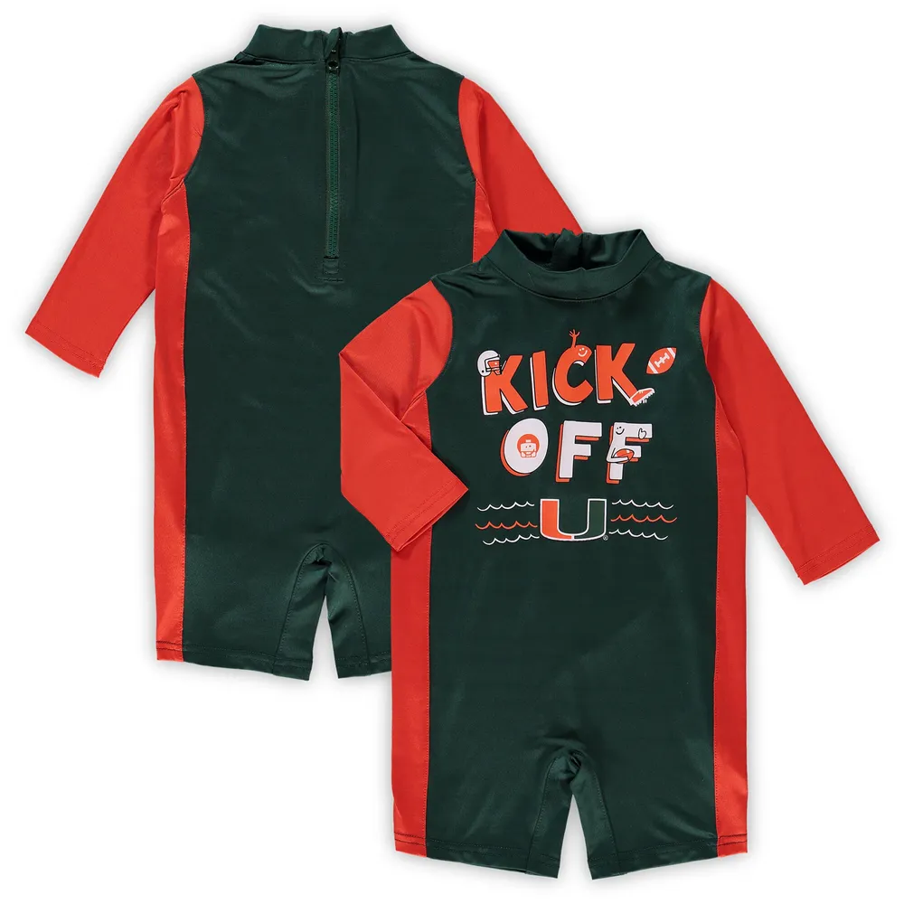 Combinaison de surf Miami Hurricanes Wave Runner vert/orange pour tout-petits