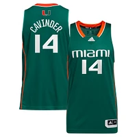 Maillot de basket-ball unisexe adidas Haley Cavinder vert Miami Hurricanes NIL pour femme