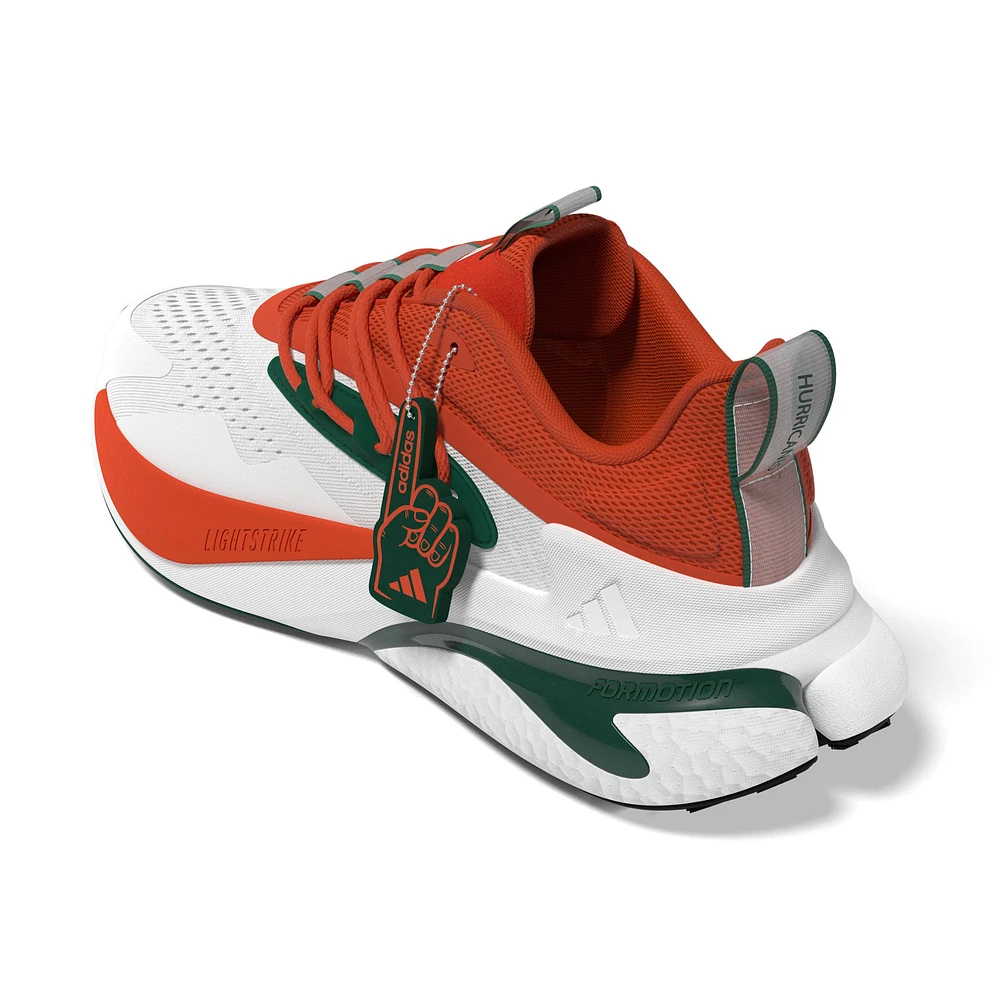 Unisex adidas White/Orange Miami Hurricanes AlphaBoost V2 Shoes