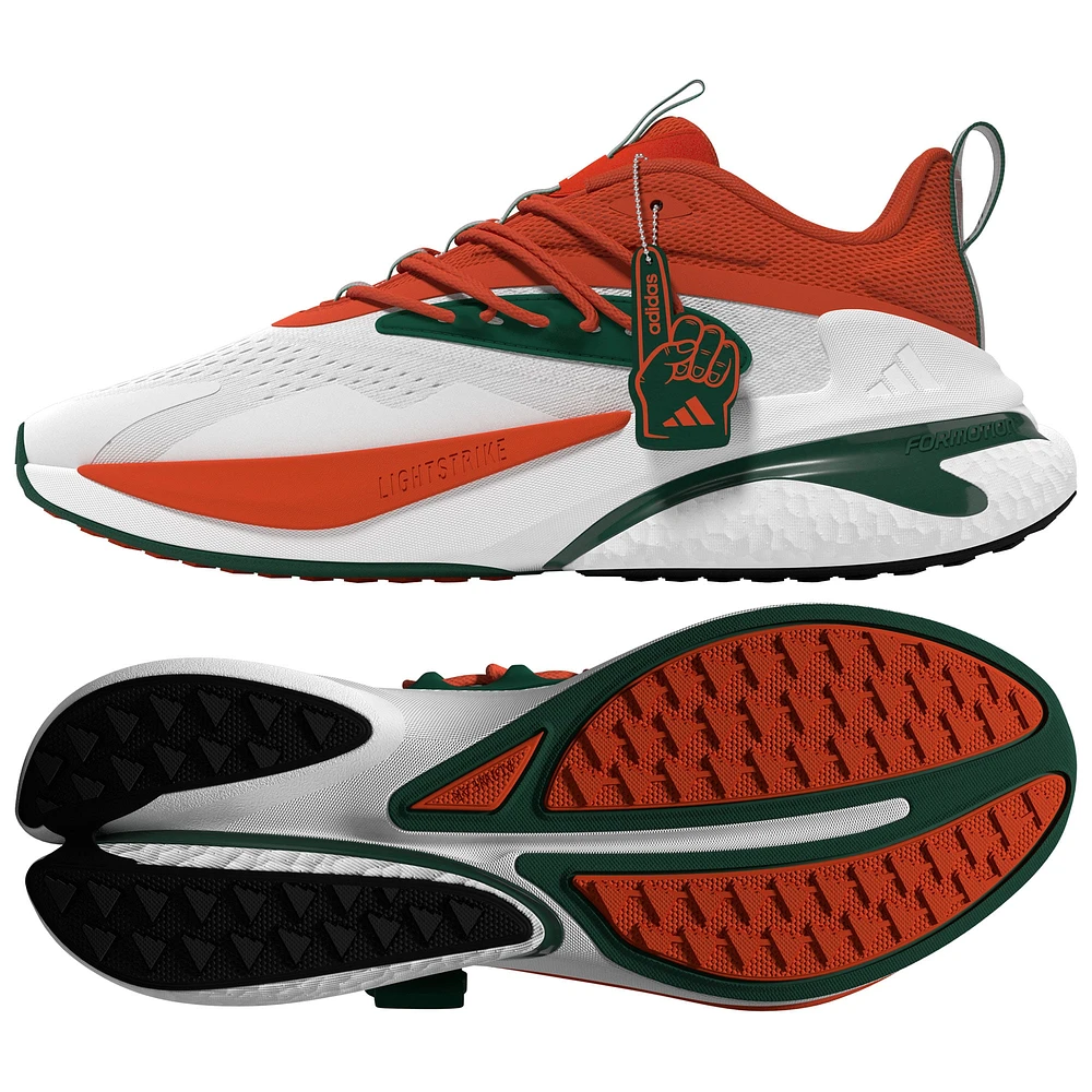 Unisex adidas White/Orange Miami Hurricanes AlphaBoost V2 Shoes