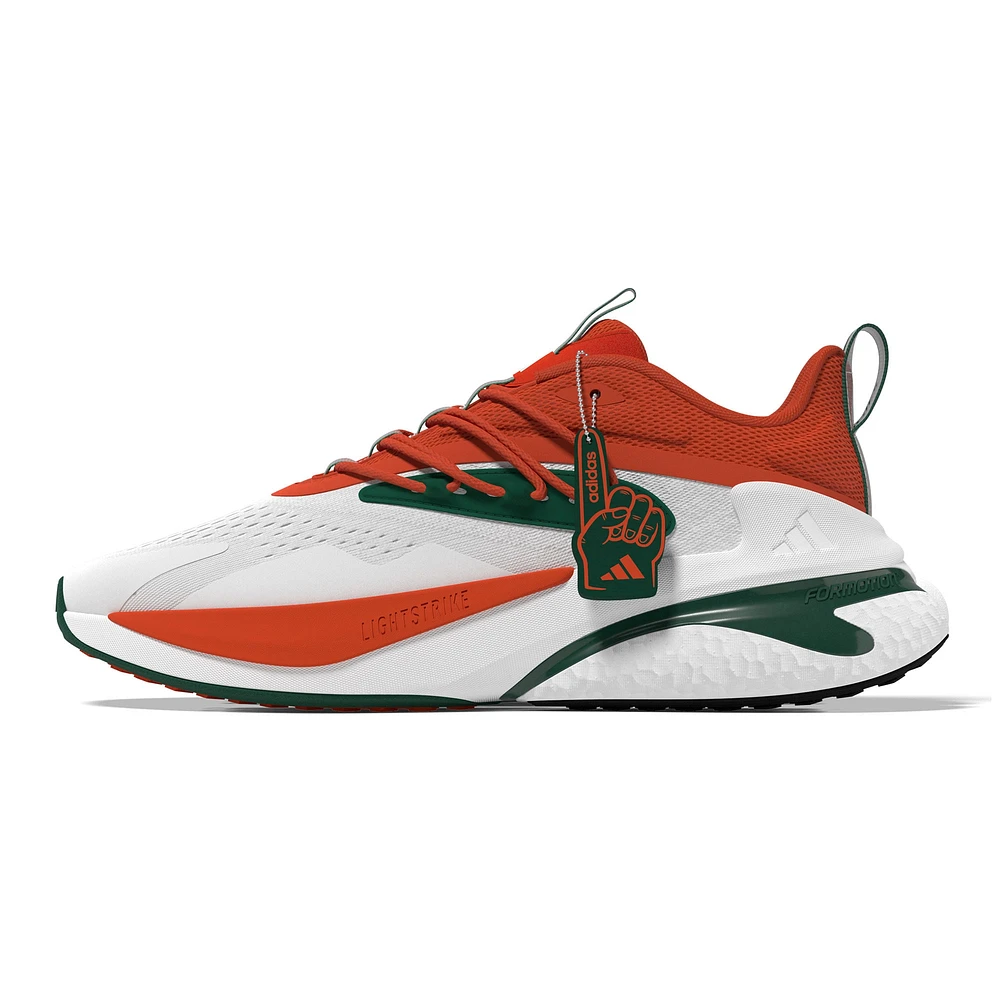 Unisex adidas White/Orange Miami Hurricanes AlphaBoost V2 Shoes