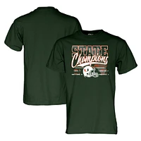 T-shirt unisexe bleu 84 vert Miami Hurricanes 2024 State Champions Score
