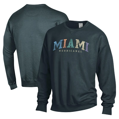 Unisex ComfortWash Gray Miami Hurricanes Oversized Pullover Sweatshirt